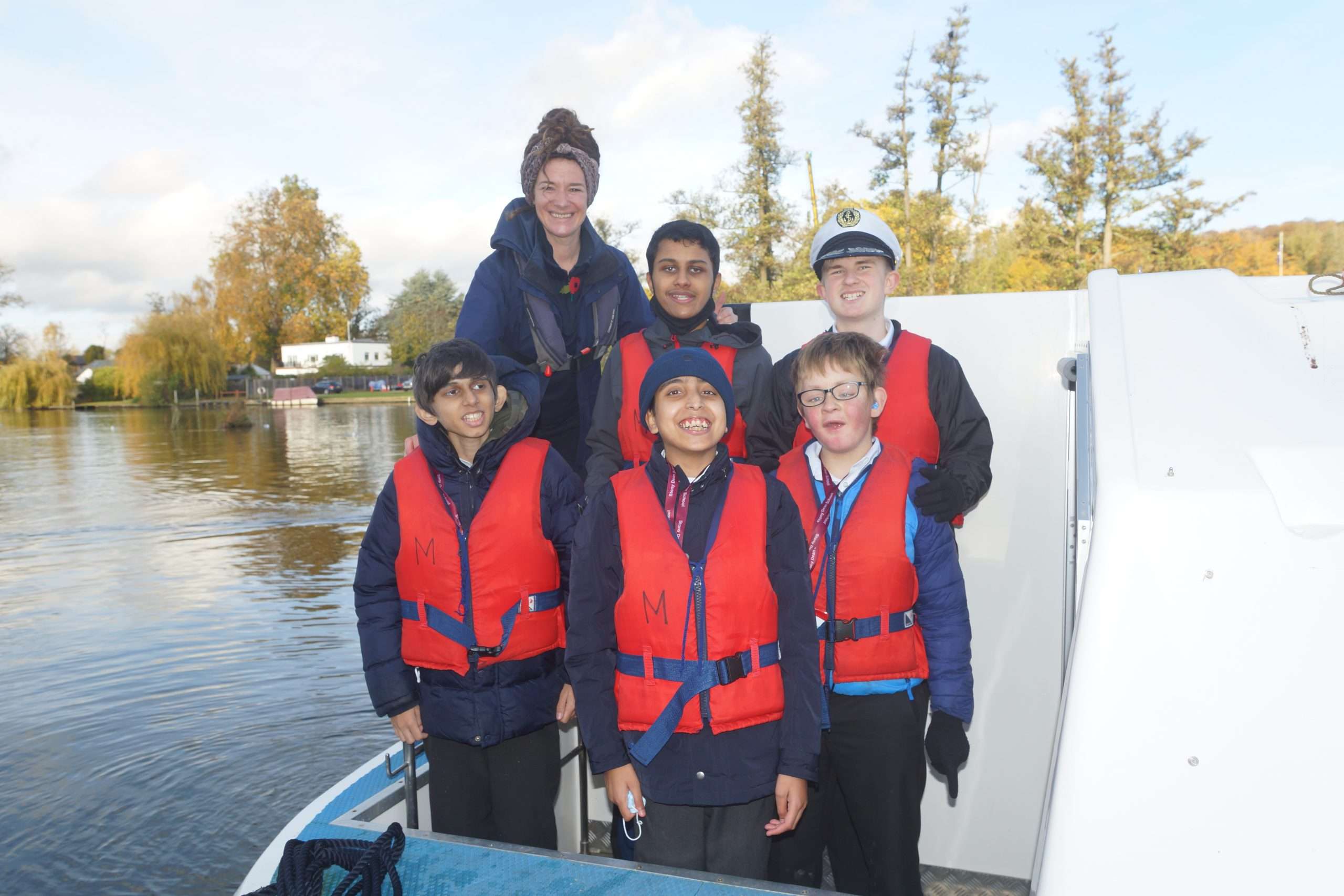 school children rivertime